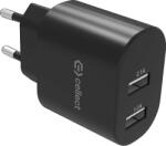 Cellect Hálózati töltő adapter 2 USB csatlakozóval 10W, fekete (MTCB-2USBNE-3.1A-BK) (MTCB-2USBNE-3.1A-BK)