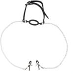 Virgite Ринг за уста с щипки за зърна Nipple Clamps Jewels