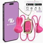 Intoyou Вибриращи щипки за зърна с колие и App Tickly