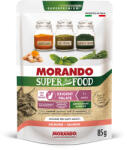 Morando Super Pet Food Exigent nedves macskaeledel tasak adult válogatós lazac mousse 24x85g