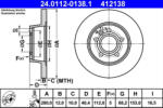 ATE Disc frana ATE 24.0112-0138.1 (24.0112-0138.1) - turbochic