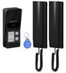 ORNO OR-DOM-RD-938/B ATIN MULTI, kétcsaládos audio kaputelefon szett, 2 vezetékes, RFID olvasóval, fekete (OR-DOM-RD-938/B)
