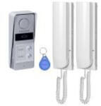 ORNO OR-DOM-RD-938/W ATIN MULTI, kétcsaládos audio kaputelefon szett, 2 vezetékes, RFID olvasós, fehér (OR-DOM-RD-938/W)