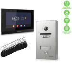 EVOLVEO WiFi-s 7 colos 2 VEZETÉKES érintőképernyős kaputelefon SZETT. Kártya- és ujjlenyomatolvasó, . EVOLVEO. DP-ID-1S-F (SED DP-ID-1-S-F)
