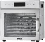 VEVOR Élelmiszerszárító, 8 rozsdamentes acél tálca, 400 W, állítható hőmérséklet, 24 órás időzítő