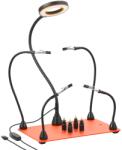 Vevor Segéd forrasztóállvány 3× LED nagyítóval, 4 karral, 4 tartóval, talppal