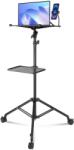 VEVOR Projektorállvány, állítható. 89-193 cm, 2 polc, görgők, telefontartó