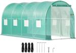 VEVOR Alagút üvegház 4, 5 × 2 × 2 m / 15 × 7 × 7 láb horganyzott ívekkel