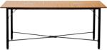Vevor Tárgyalóasztal 1800 mm, 6-8 fő részére, téglalap alakú, fém lábakkal, barna