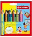 STABILO Színes ceruza készlet 6db-os STABILO WOODY 3in1 Duo hegyezővel (8826-2)