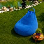 Ralex Pucioasa Fotoliu Bean Bag interior-exterior, piele ecologica, albastru, 80 x 75 cm (RPU-111646)
