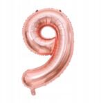 K&K Fólia lufi szám Rose Gold 9 Kilences hélium 40