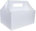  Süteményes doboz, kosárdoboz, fehér, fogófüllel, torta 19x14x9cm P572 (SZID-02039)