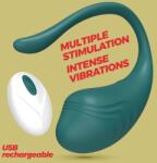  Ou Vibrator Tamago cu Telecomanda, 9 Vibratii, Silicon, USB, Verde Vibrator