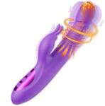 Passion Labs Vibrator Rabbit cu Incalzire, Thrusting, Rotatie, 2 Motoare, USB, Silicon Vibrator