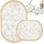 Decorator Home Fürdőszobaszőnyeg Szett 2 Db Csúszásgátló 60x100 Szürke Arany Ovális (Dywanik Łazienkowy 2 częściowy szary owalny)