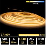  Banda Led Cob 5mm 6w 504led/m 24v 3000k 5metri (2109-B)
