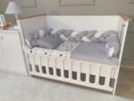 Babyhome Комплект за легло с обиколник тип плитка Цвят СИВ (yuar2)