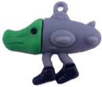 Flippy Breloc de Chei din Silicon, Flippy, Figurina Brainrot Bombardiro Crocodilo, 4 cm, Gri/Verde (166547)