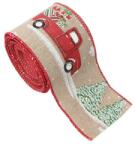 Flippy Panglica Decorativa pentru Craciun, Flippy, Ornament pentru Brad de Craciun, Pretreceri, Panglica cu Design Masina Rosie, 200 x 6.3 cm, Khaki (161831)