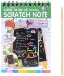 Flippy Caiet cu fise razuibile Flippy, DIY Magic Scratch, 12 File, Curcubeu, Creion din Lemn, Cartonase negre, 14.5 x 10 cm, verde (125711) Carte de colorat