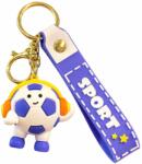 Flippy Breloc Chei, Flippy, Model Minge de Fotbal cu Casti, Cupa Mondiala, Accesoriu Pentru Chei si Rucsac, Material Acril, 50 g, Albastru Inchis (167154)