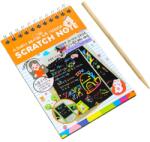 Flippy Caiet cu fise razuibile Flippy, DIY Magic Scratch, 12 File, Curcubeu, Creion din Lemn, Cartonase negre, 14.2 x 9.8 cm, Portocaliu (125722) Carte de colorat