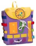 Flippy Ghiozdan Montessori, Flippy, pentru Copii 2-6 ani, Fidget Pop, cu Catarame si Fermoare, Jucarii Senzoriale, Activitate de Invatare prin Joc, Mov, 0.25 kg, 28x10x23 cm (126316)