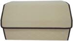 Flippy Cutie de Depozitare Auto, Flippy, Organizator Premium Portbagaj, 2 Compartimente Depozitare, Geanta Multifunctionala din Piele Ecologica, Pliabil si Rezistent la Uzura, Bej Deschis, 55 x 30 x 30cm (16