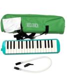 Flippy Muzicuta Melodica 32 Clape, Flippy, din ABS, pentru Incepatori, 45 x 13 x 7 cm, Include Husa si Suflator, Verde (162235) Instrument muzical de jucarie
