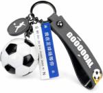 Flippy Breloc Chei, Flippy, Model Minge de Fotbal, Mesaj Te aștept pe Terenul de Fotbal, Cupa Mondiala, Accesoriu Pentru Chei si Rucsac, Material Acril, 50 g, Alb/Negru (167143)