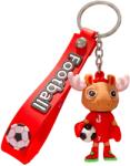 Flippy Breloc Chei, Flippy, Model Cerb, Mascota de Fotbal, Cupa Mondiala, Accesoriu Pentru Chei si Rucsac, Cauciuc Moale, 26 g, 6.2 x 3.4 cm, Rosu (167155)