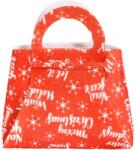 Flippy Geanta pentru Copii, Flippy, Pliabila, pentru Cadouri de Craciun, din Panza Netesuta, Merry Christmas, 13 x 12 x 6 cm, Rosu (132417)