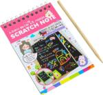 Flippy Caiet cu fise razuibile Flippy, DIY Magic Scratch, 12 File, Curcubeu, Creion din Lemn, Cartonase negre, 14.2 x 9.8 cm, Roz deschis (125721) Carte de colorat