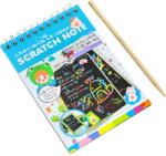Flippy Caiet cu fise razuibile Flippy, DIY Magic Scratch, 12 File, Curcubeu, Creion din Lemn, Cartonase negre, 14.2 x 9.8 cm, Baby Blue (125723) Carte de colorat