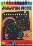 Flippy Caiet cu fise razuibile Flippy, DIY Magic Scratch, 12 File, Curcubeu, Creion din Lemn, Cartonase negre, 14 x 10 cm, galben (125718) Carte de colorat