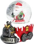 Flippy Decoratiune muzicala glob cu zapada, Mos Craciun pe tren, 10x13 cm, multicolor (115357)