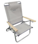 Hupa Scaun de Plajă din Aluminiu cu Spătar Înalt Light Grey Impermeabil 56.5x59x81 cm 57-2003-13 (57-2003-13)