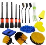 Flippy Set 17 Accesorii pentru Curatare Auto, Flippy, Interior si Exterior, 4 Capete pentru Bormasina, 5 Pensule, 3 Perii, 1 Laveta, 1 Manusa, 1 Perie (126897)