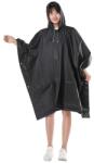 Flippy Pelerina de Ploaie, Flippy, pentru Adulti, EVA, Tip Poncho, Impermeabila, Rezistenta la Vant, Capse Laterale, 160 g, Negru (135968)