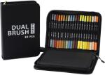 Flippy Set Carioci pe Baza de Apa, Flippy, 2 in 1, pentru Pictura, Caligrafie, 60 Culori, Penar Negru, Corp Carioca Negru, 26.5 x 17.5 x 4.5 cm, Multicolor (133647)