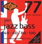 Rotosound Jazz Bass 77 köszörült Monel Flatwound basszusgitár húrkészlet 40-100 Long Scale SM77