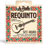 La Bella RQ80 Requinto nylon húr készlet Black nylon trebles Silver-plated wound basses