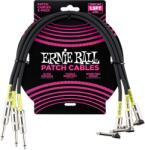 Ernie Ball patch kábel 46cm fekete 3db/szett egyenes-pipa