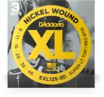 D Addario D'Addario EXL125 3-as pack elektromos gitár húrkészlet 009-046
