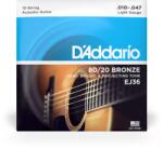 D Addario D'Addario EJ36 80/20 bronz 12-húros akusztikus húrkészlet 10-47