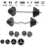 GazoFitness Szuperszett Csomag 106 Kg (Menetes kézisúlyzórúddal) + Tárcsatartó állvány