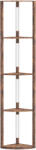 HomCom Lampă LED de podea cu rafturi, dimabilă în 5 trepte, lampă modernă de podea cu 3 trepte de luminozitate și comutator de picior, Maro rustic | Aosom Romania (B31-465V90RB)