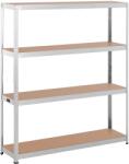 MSW Nagy teherbírású polc - 160 x 40 x 180 cm - 4 x 150 kg - Szürke (MSW-STSH-34)