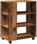 vidaXL antik fa színű szerelt fa kerekes szekrény 60 x 35 x 75 cm 856656 (VD856656)